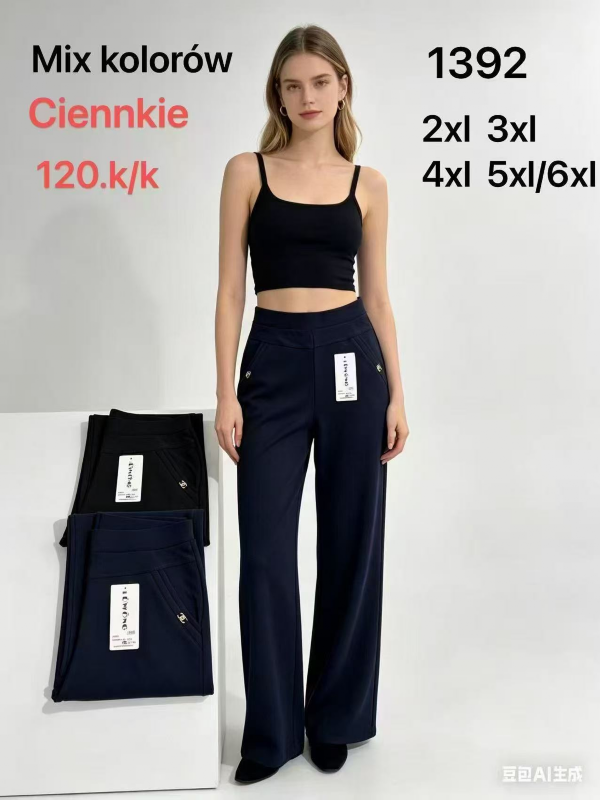 Spodnie damskie Roz 2XL-6XL, Mix Kolor Paczka 12 szt 1